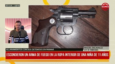 Escondieron un arma de fuego en la ropa interior de una ni&ntilde;a de 11 a&ntilde;os